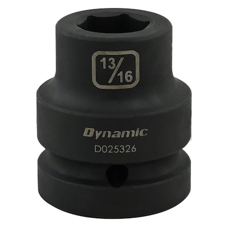 Dynamic 1" Drive Standard Socket, Black Phosphate, Tools 13/16" X 1" Drive, 6 Point Standard Length D025326
